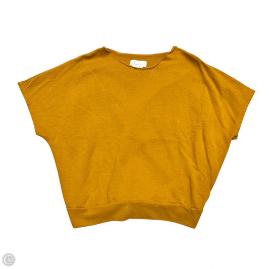 Top Short Sleeve By Anthropologie In Tan, Size: L