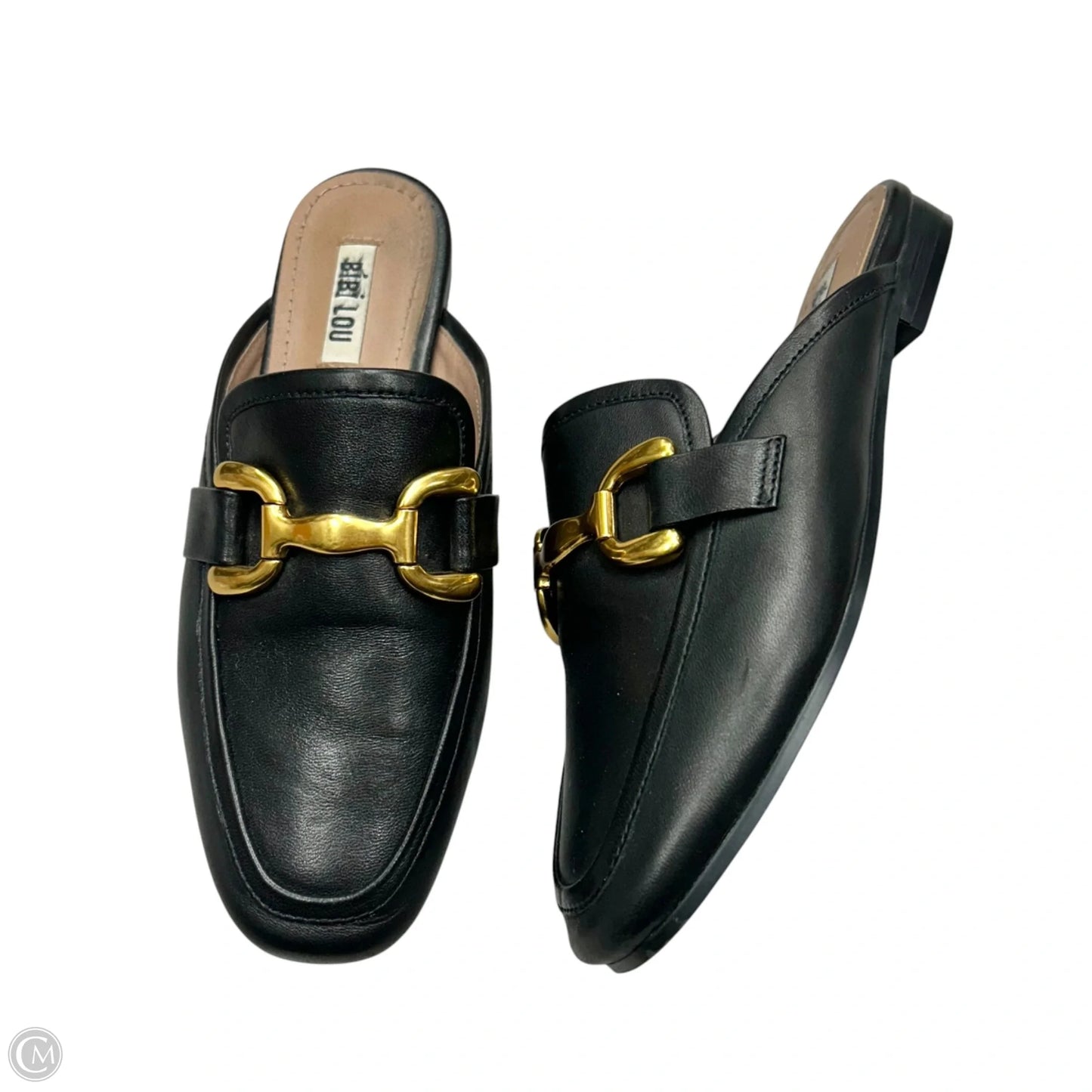 Shoes Flats By Bibi Lou In Black & Gold, Size: 7.5