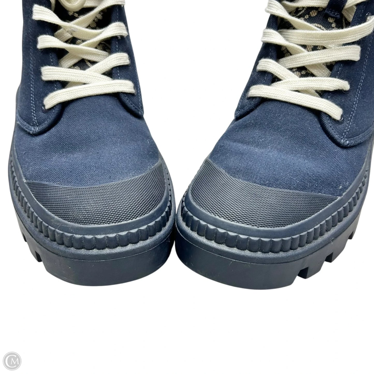 Boots Designer By Tory Burch In Blue & Cream, Size: 8.5