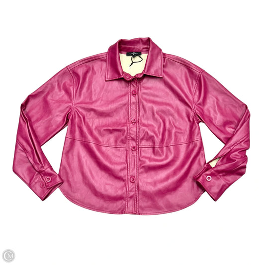 Jacket Shirt By 7 For All Mankind In Purple, Size: S