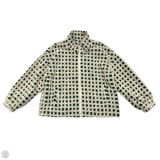 Jacket Faux Fur & Sherpa In Green & Tan, Size: 2x