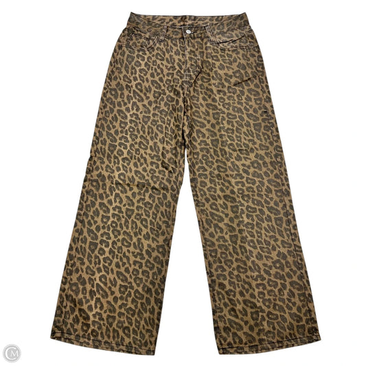 Jeans Wide Leg In Leopard Print, Size: M
