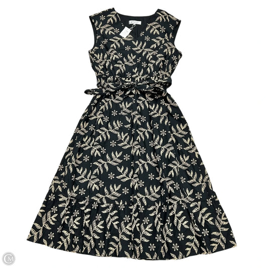 Dress Casual Midi By Kasper In Black & Tan, Size: L