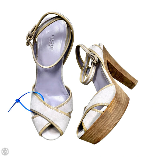 Sandals Luxury Designer By Gucci In Purple, Size: 8.5
