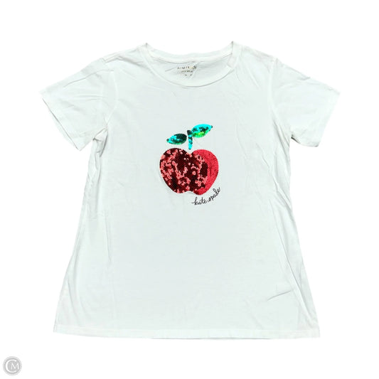 Top Short Sleeve Designer By Kate Spade In White, Size: M