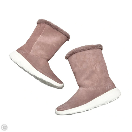 Boots Mid-calf Flats By Skechers In Mauve, Size: 9