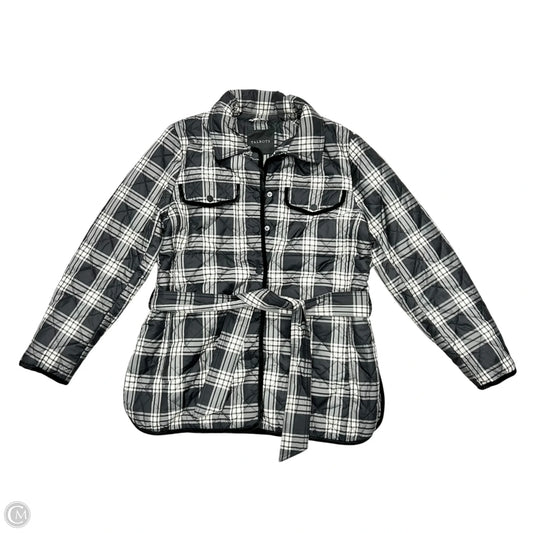 Coat Puffer & Quilted By Talbots In Plaid Pattern, Size: L