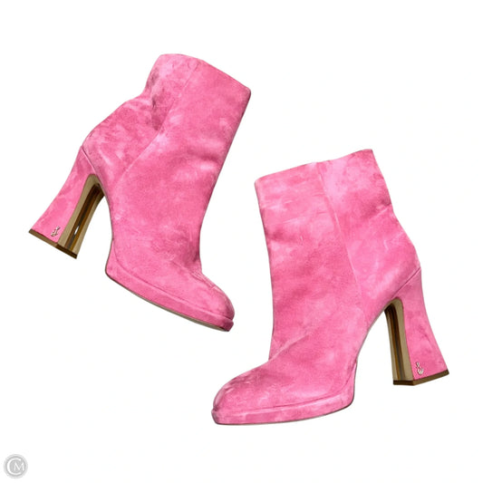Boots Ankle Heels By Sam Edelman In Pink, Size: 10