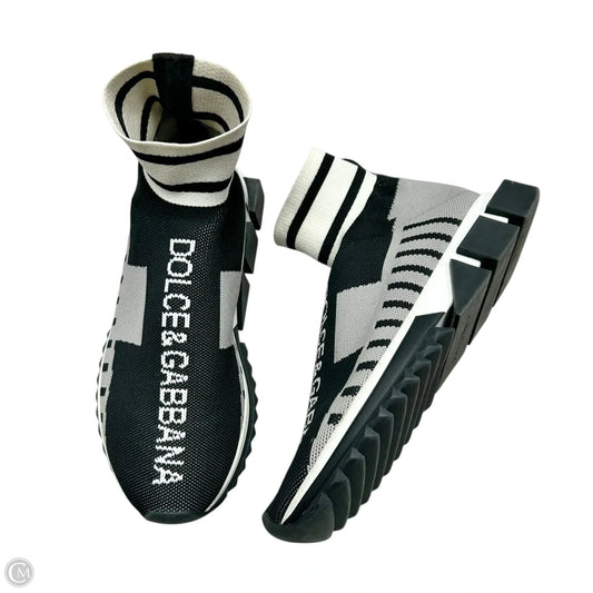 Shoes Luxury Designer By Dolce And Gabbana In Black & White, Size: 7.5