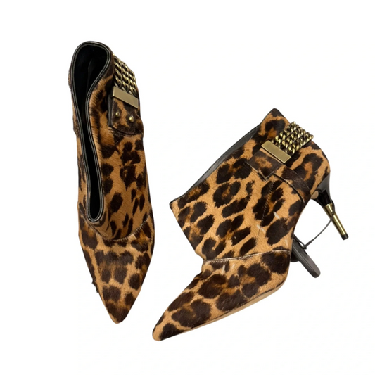 Boots Designer By Brian Atwood In Animal Print, Size: 6.5