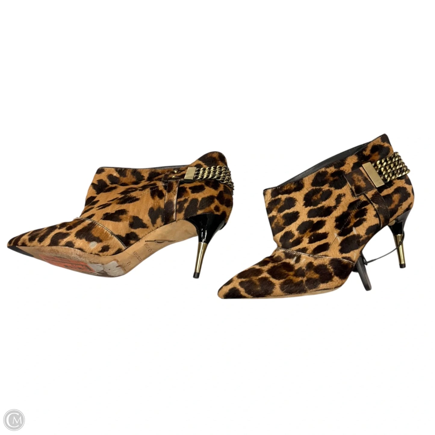 Boots Designer By Brian Atwood In Animal Print, Size: 6.5