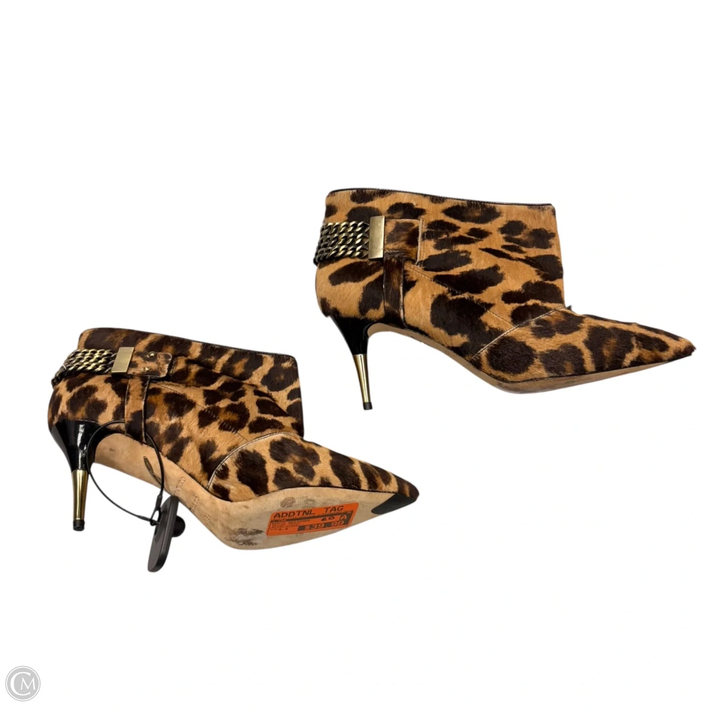 Boots Designer By Brian Atwood In Animal Print, Size: 6.5