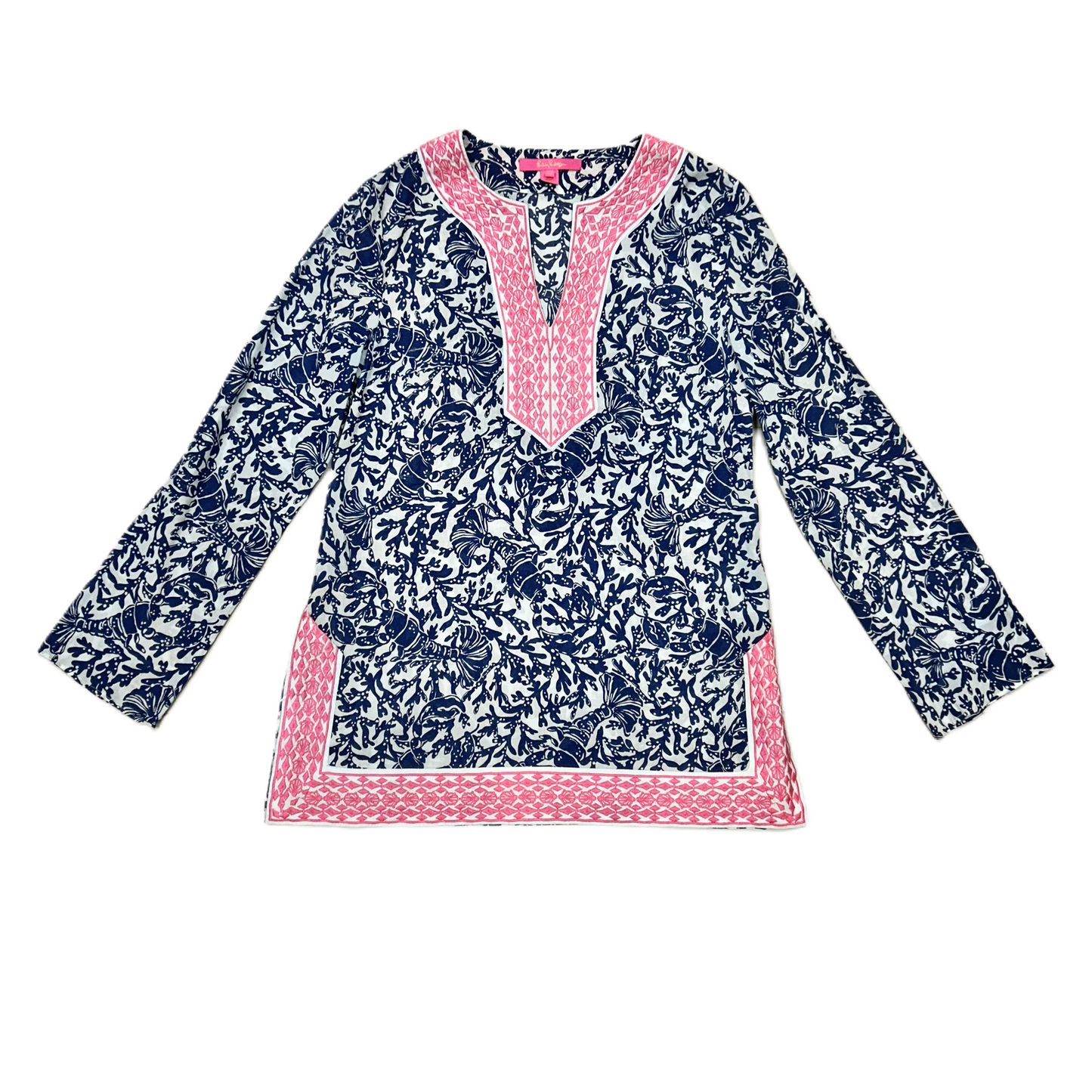 Top Long Sleeve Designer By Lilly Pulitzer In Pink/blue, Size: Xs