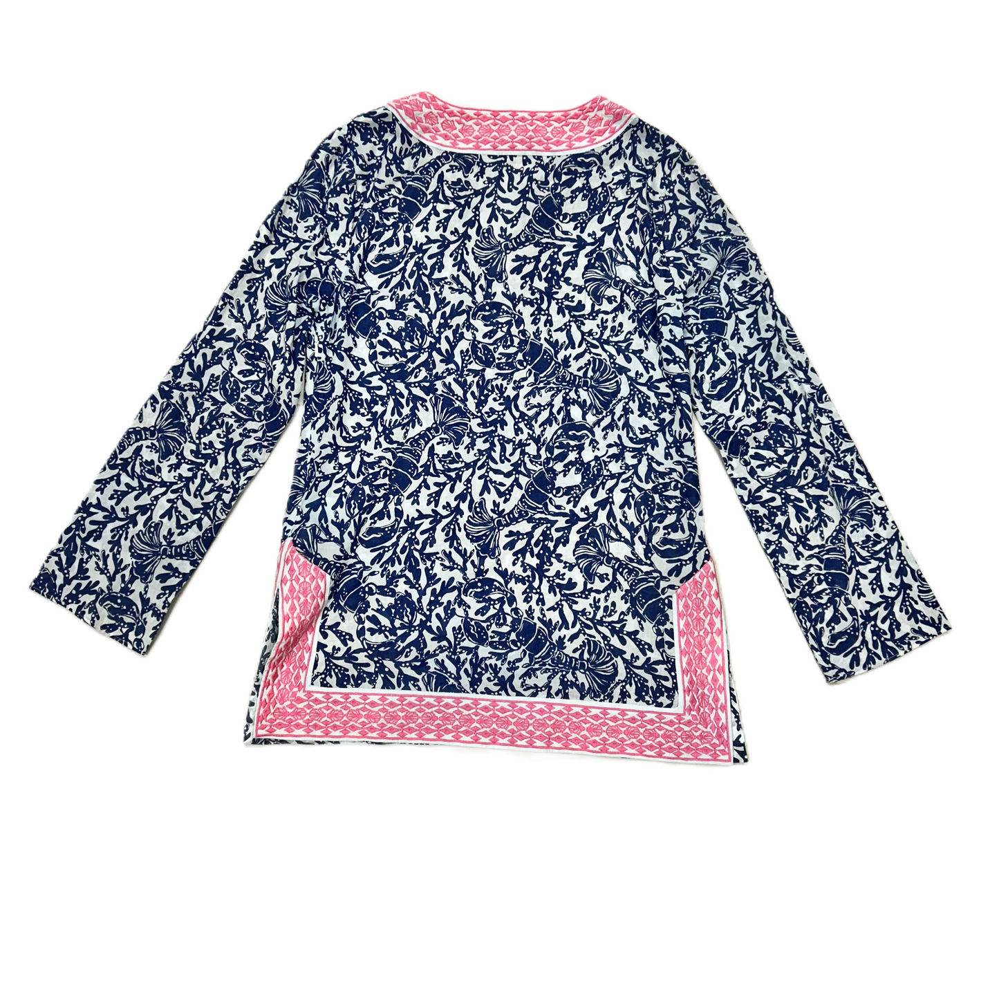 Top Long Sleeve Designer By Lilly Pulitzer In Pink/blue, Size: Xs