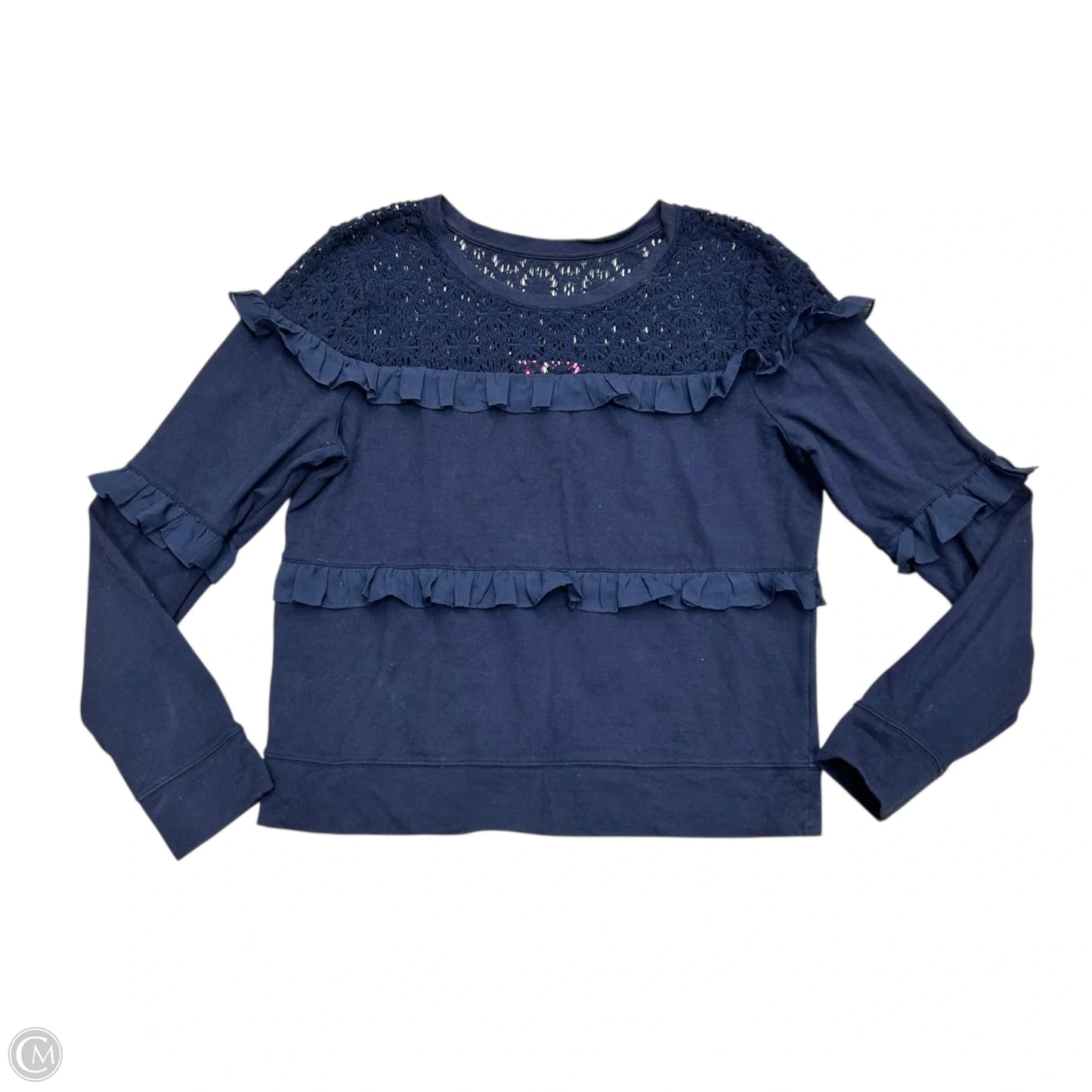 Top Long Sleeve Designer By Lilly Pulitzer In Navy, Size: L