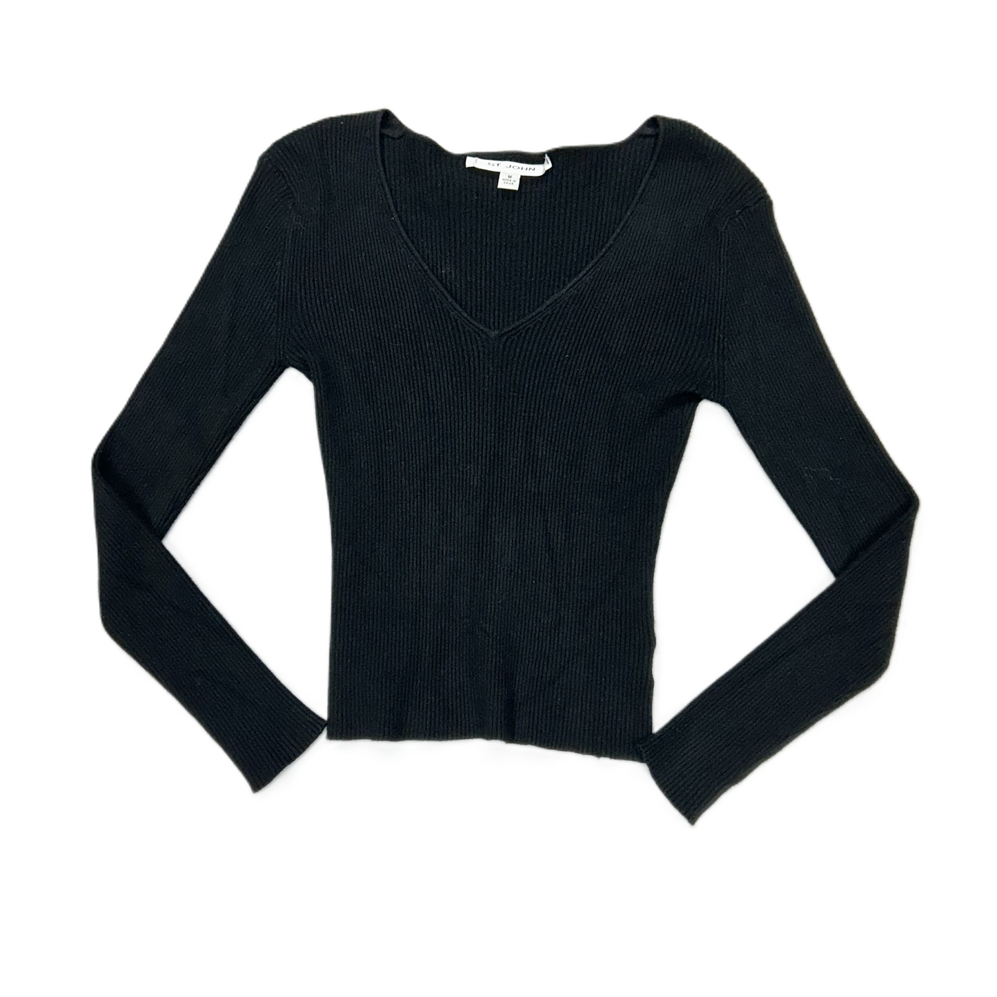 Top Long Sleeve Designer By St. John In Black, Size: M