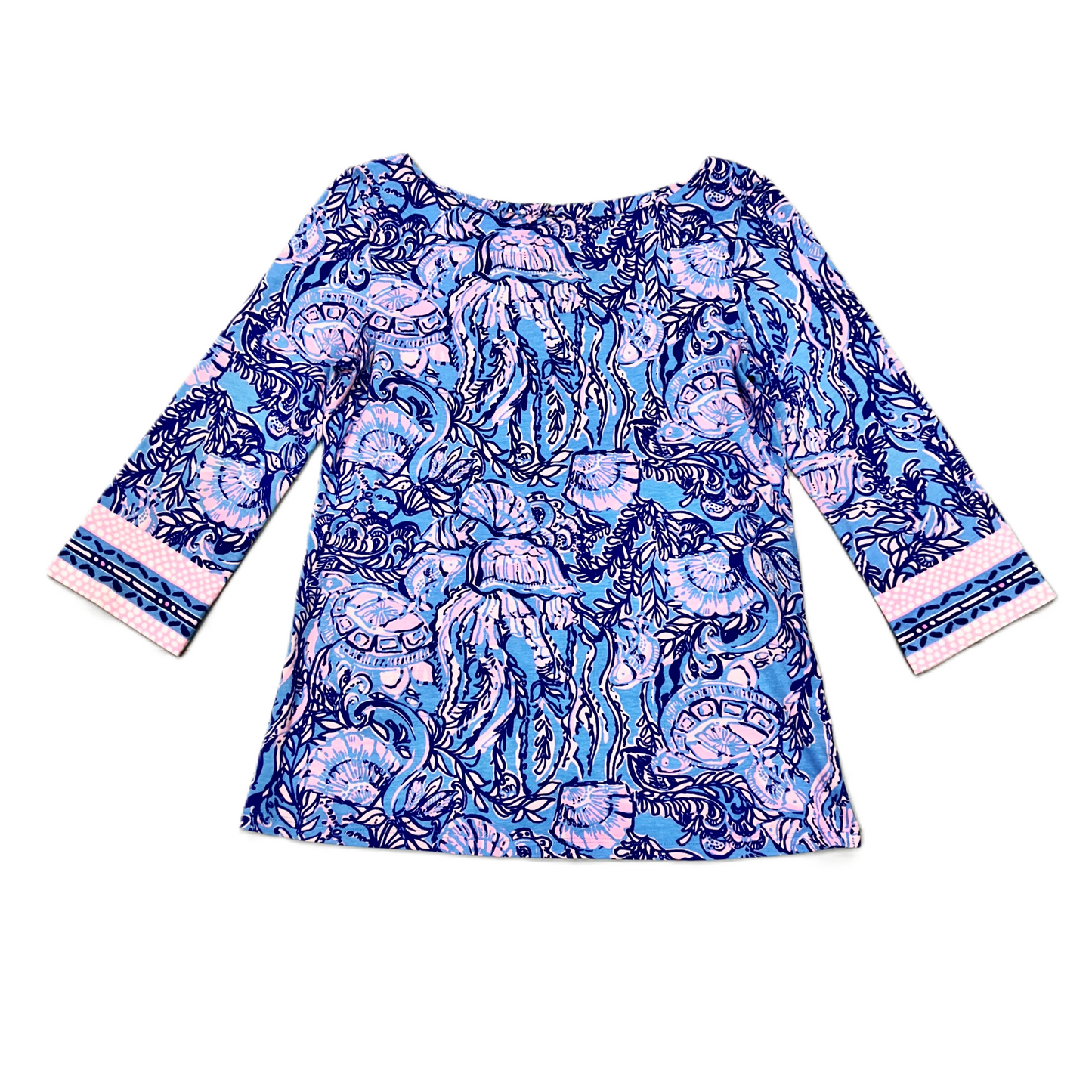 Top Long Sleeve Designer By Lilly Pulitzer In Pink Blue, Size: Xs