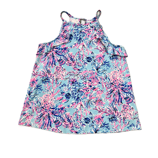 Top Sleeveless Designer By Lilly Pulitzer In Pink Blue, Size: Xs