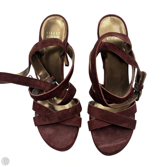 Sandals Heels Stiletto By Stuart Weitzman In Plum, Size: 8.5