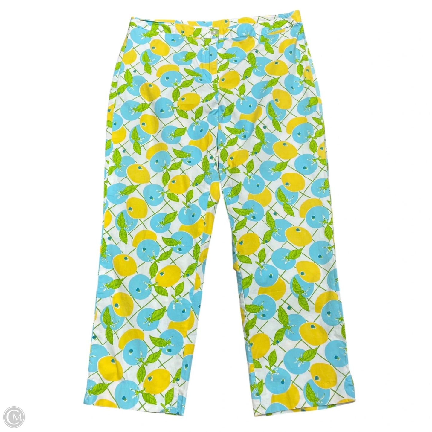 Pants Designer By Lilly Pulitzer In Blue & Yellow, Size: 10