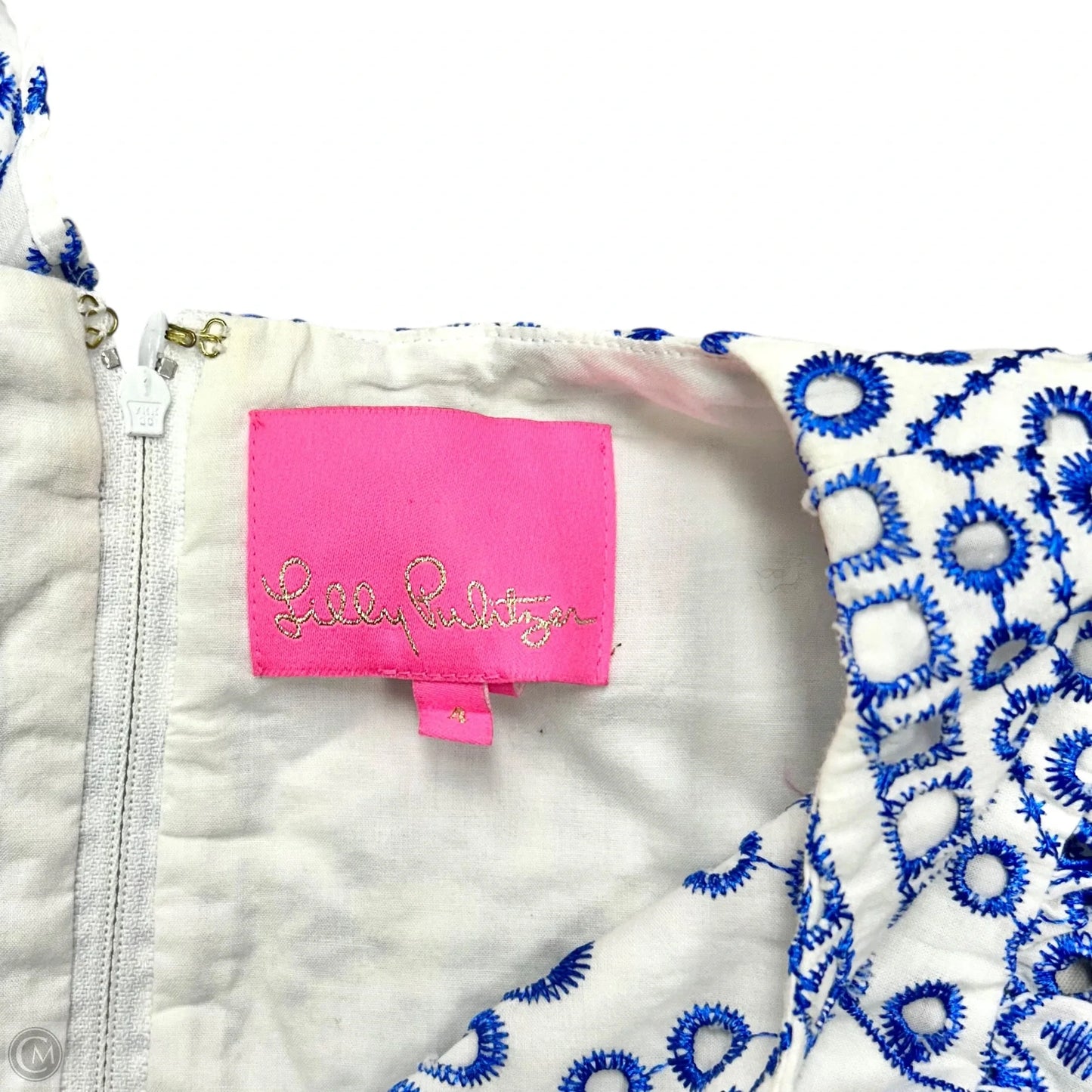 Dress Designer By Lilly Pulitzer In Blue & White, Size: S