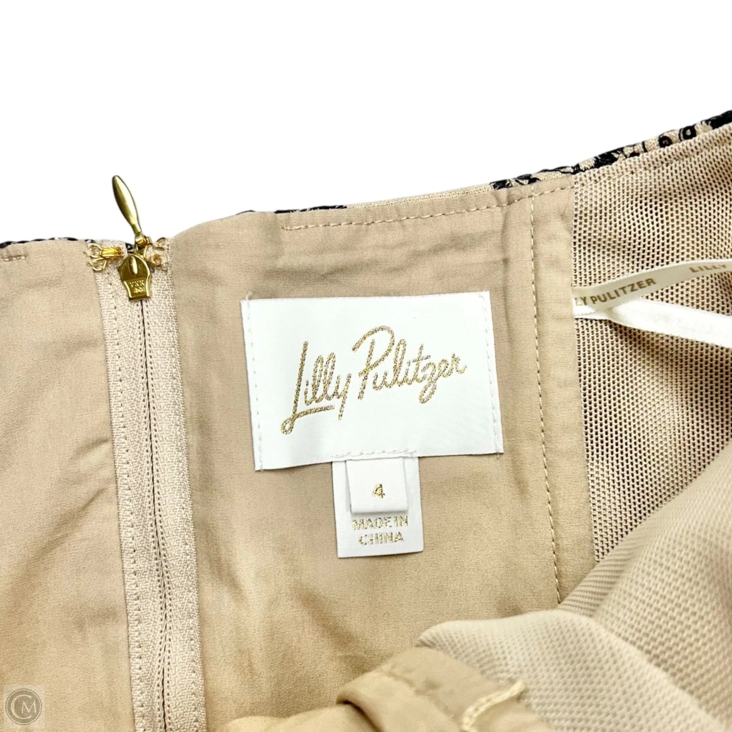 Romper Designer By Lilly Pulitzer In Black & Tan, Size: S