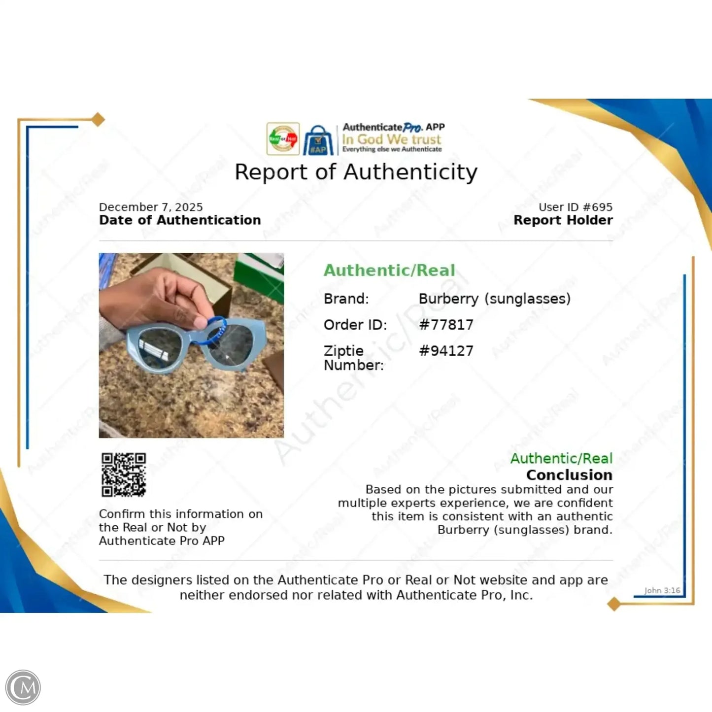 Sunglasses Luxury Designer By Burberry