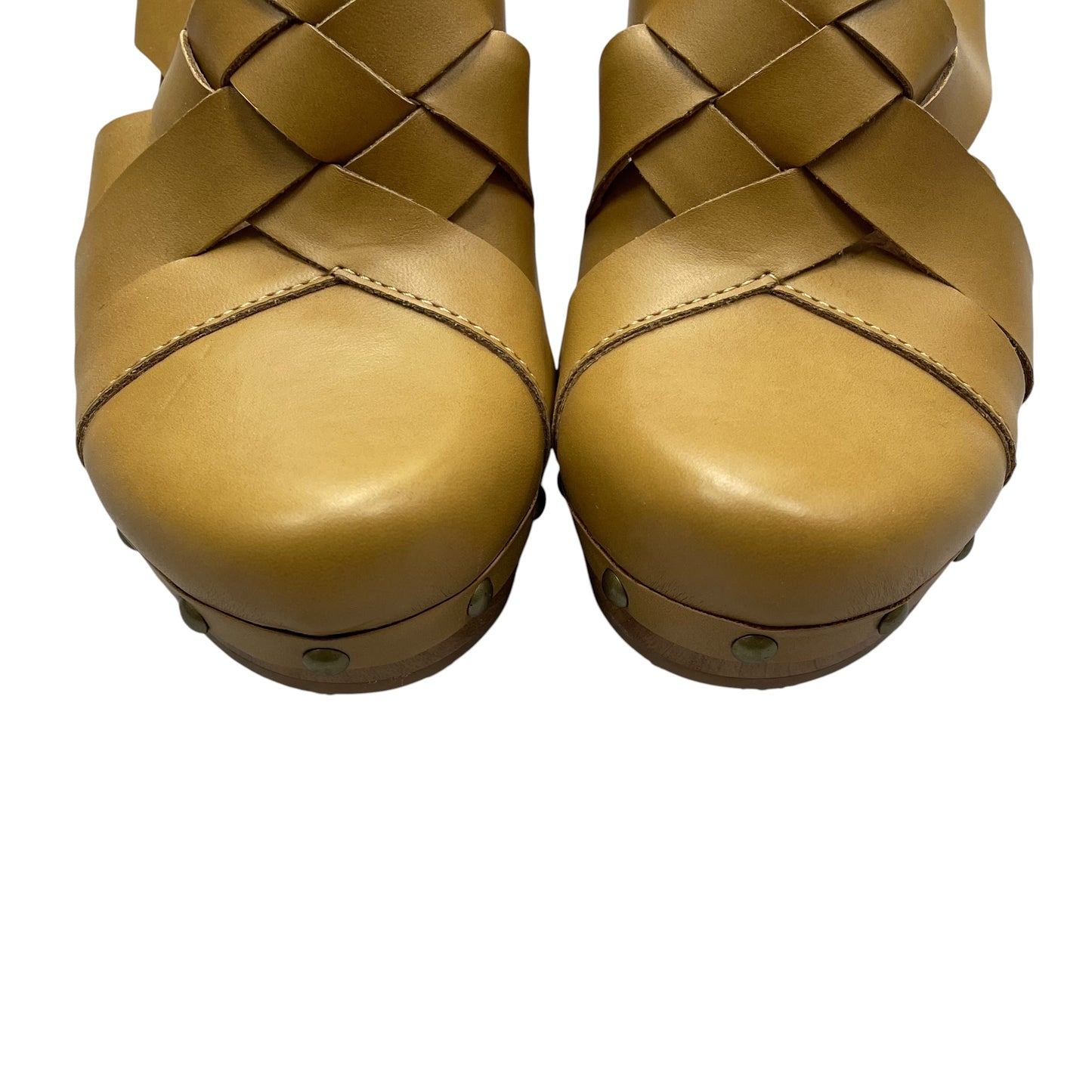 Sandals Heels Wedge By Italian Shoemakers In Bronze, Size: 6.5