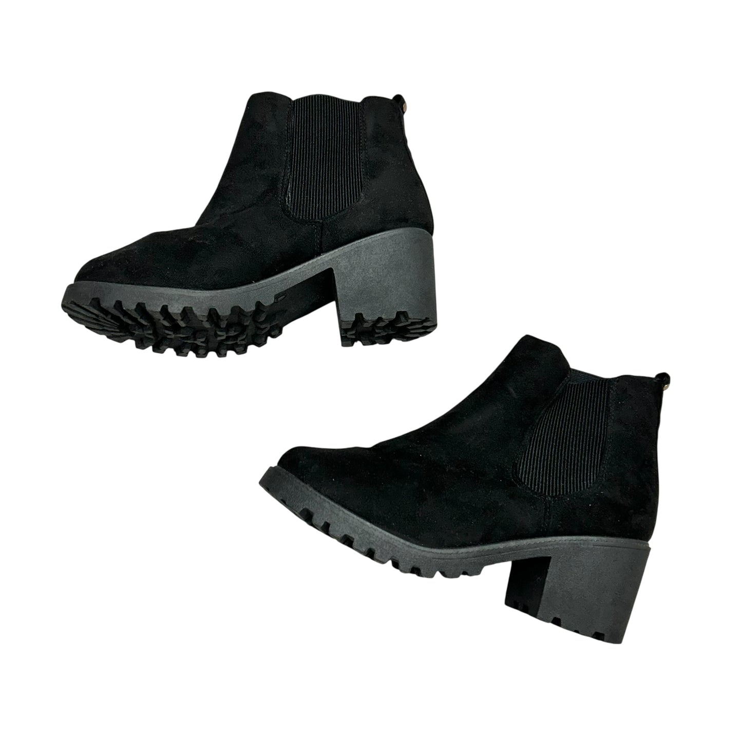 BOOTS ANKLE HEELS In BLACK, Size: 7