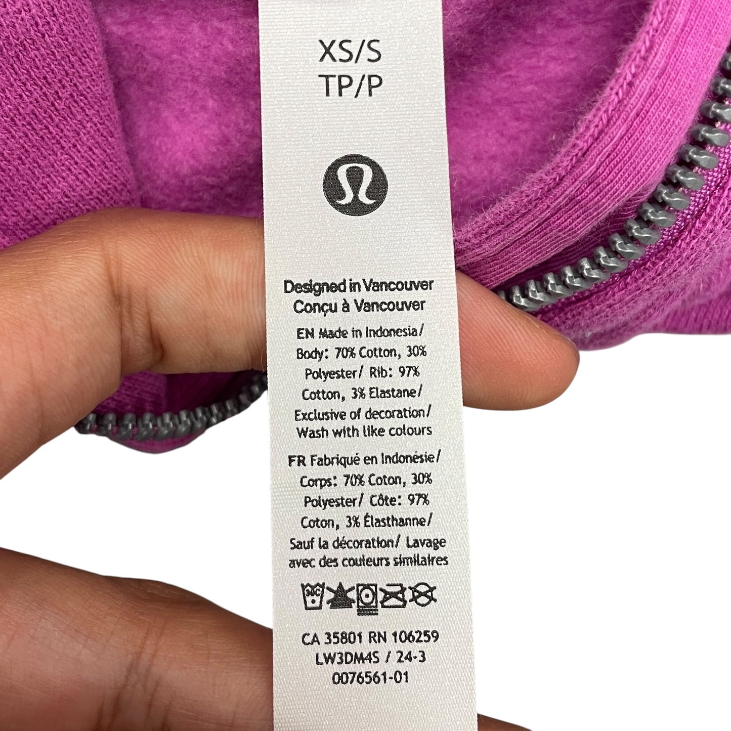 Athletic Sweatshirt Hoodie By Lululemon In Purple, Size: Xs/s
