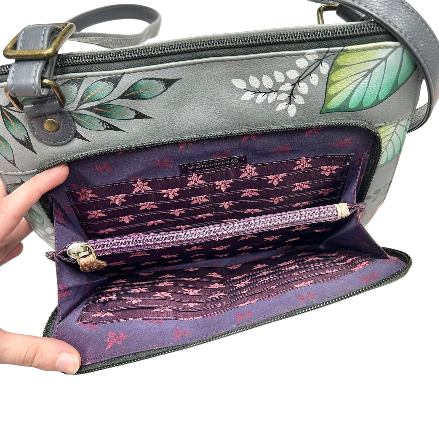Crossbody Leather By Anuschka, Size: Small