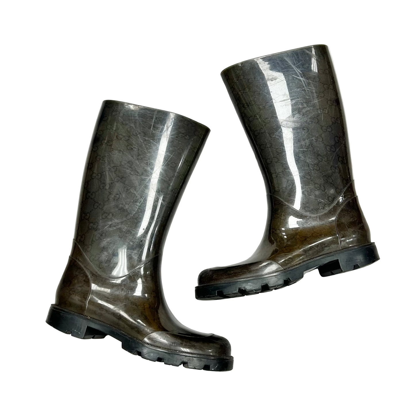 Boots Luxury Designer By Gucci In Brown, Size: 6.5