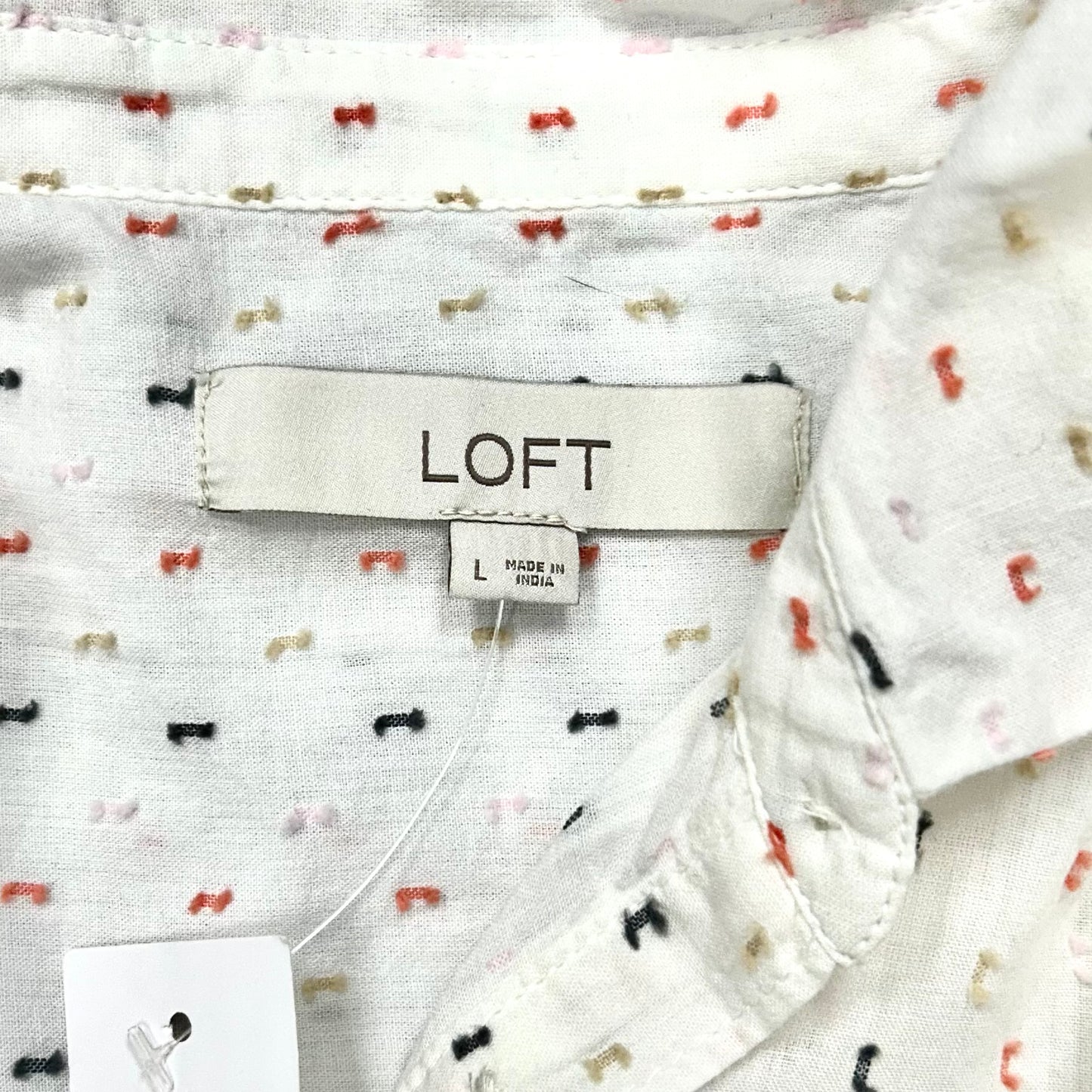 Top Short Sleeve By Loft In White, Size: L