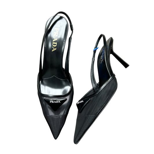 Shoes Luxury Designer By Prada In Black, Size: 6.5