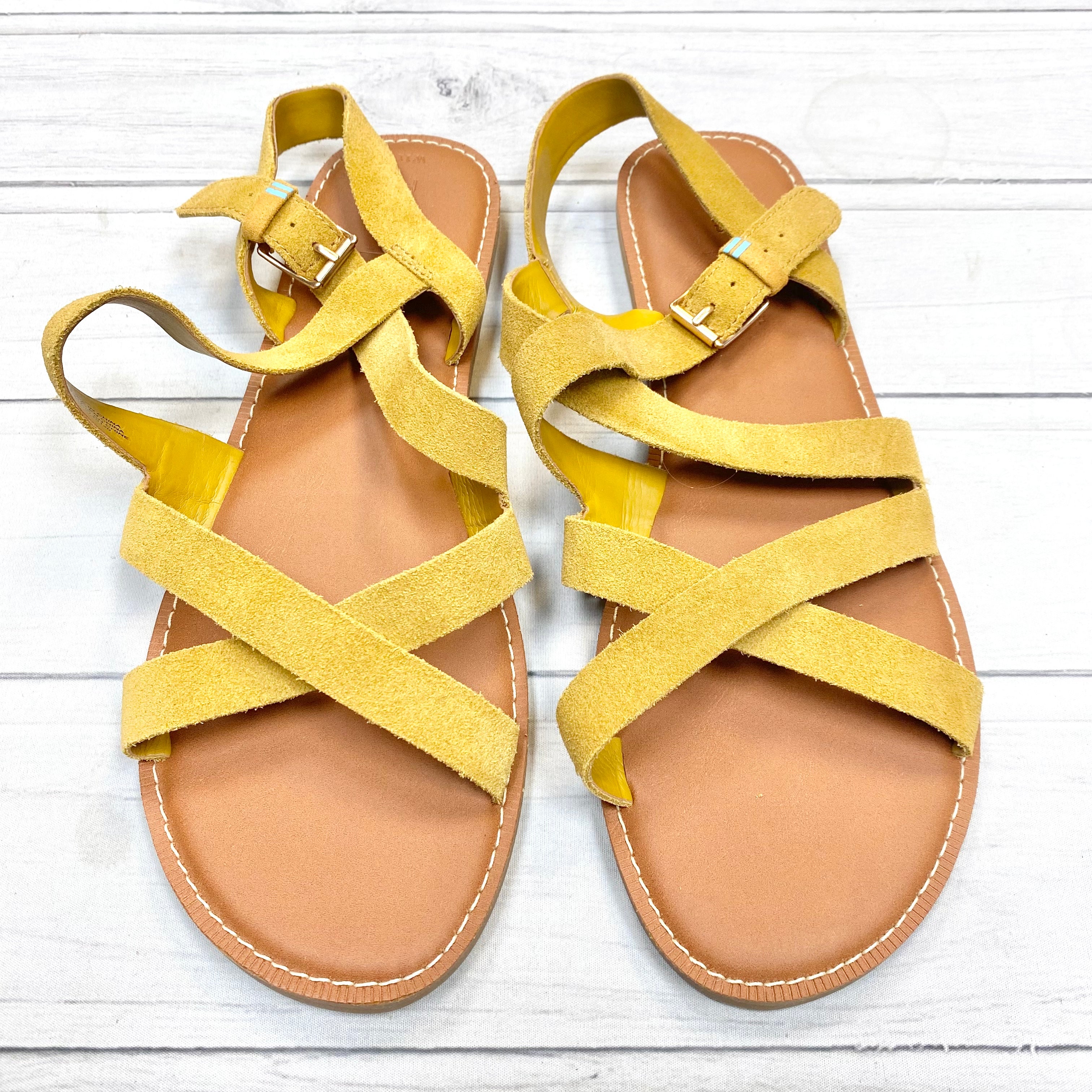 Yellow sandals size online 11