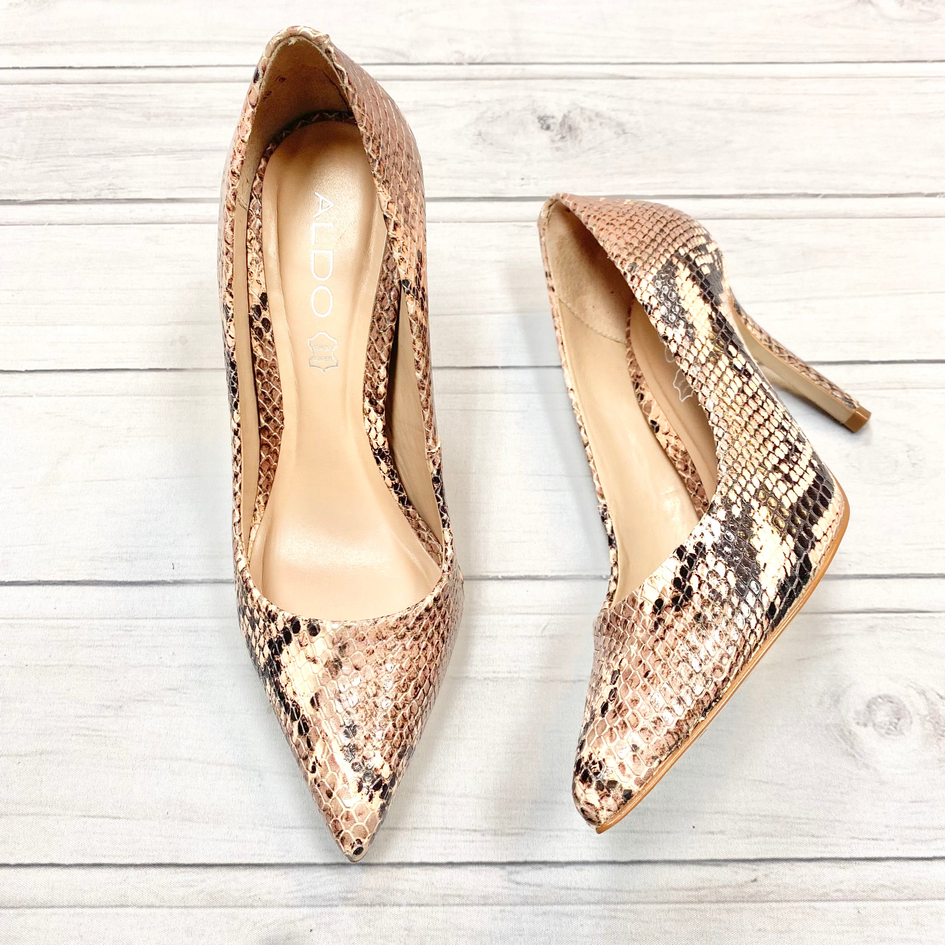 Aldo snake print heels sale